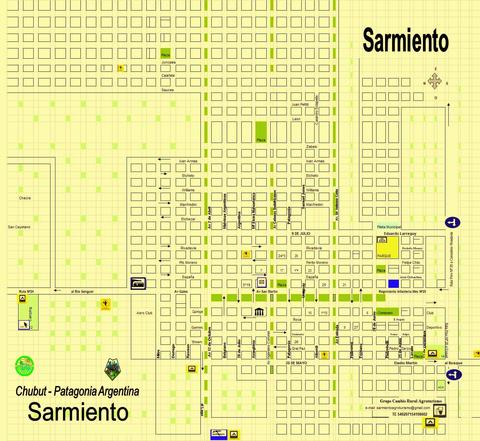 Map of Sarmiento, Chubut, Argentina Map of Sarmiento, Chubut, Argentina
