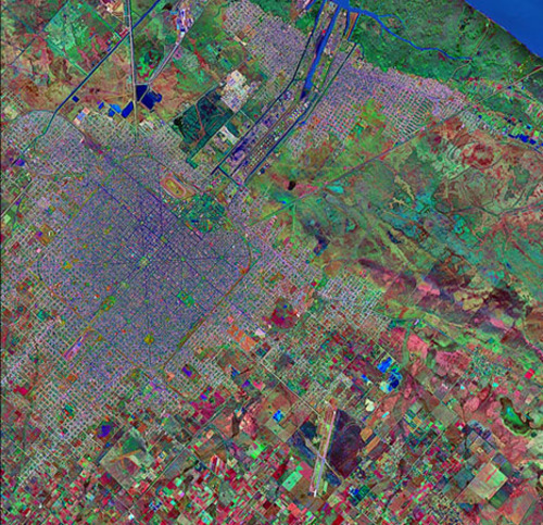 Imagen satelital de La Plata, Buenos Aires, Argentina