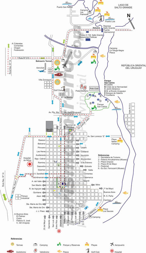 Map of the city of Concordia, Entre Ríos, Argentina