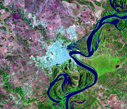 Imagen satelital de la ciudad de Formosa, Argentina