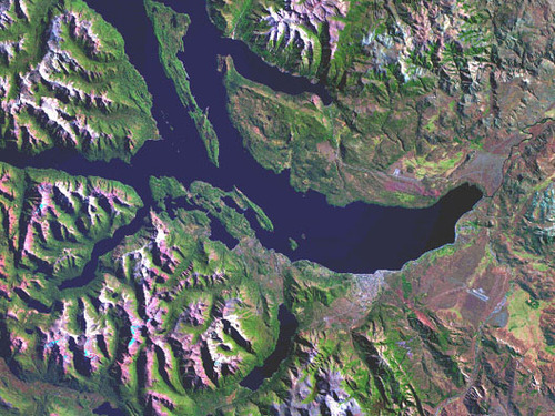 Imagen satelital de San Carlos de Bariloche, Río Negro, Argentina