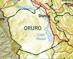 Oruro Department Map, Bolivia