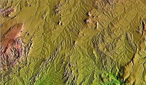 Satellite image of the Serra da Jacobin and the Sertão
