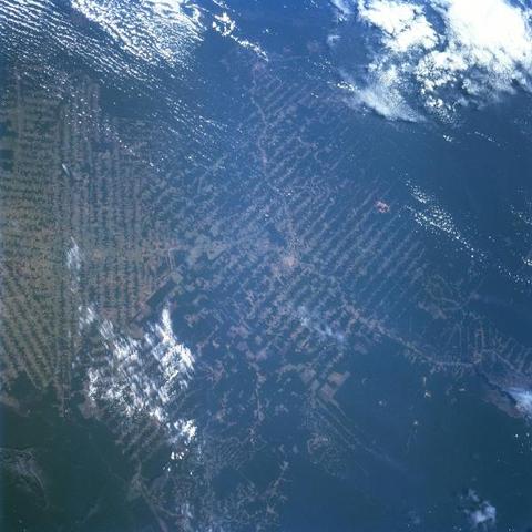 Satellite image of the deforested agricultural frontier in Rondonia