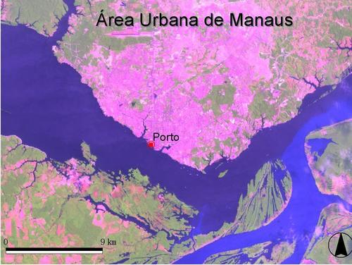Imagen satelital del área urbana de Manaos
