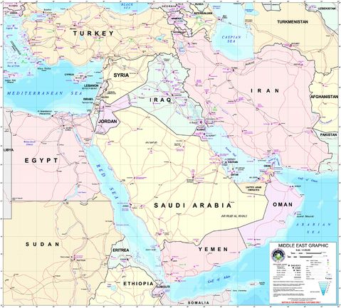 Middle East Political Map 