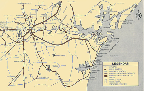 Mapa de Localización, Accesos y Ubicación de Curitiba, Brasil