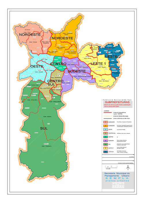Subdivisiones administrativas de la Ciudad de São Paulo