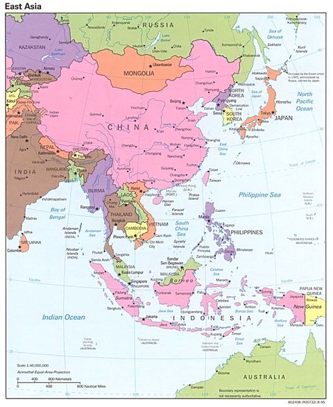 East Asia Political Map 