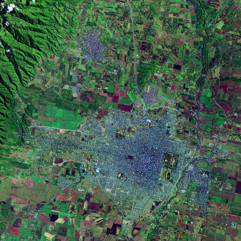 Imagen satelital de San Miguel de Tucumán, Argentina