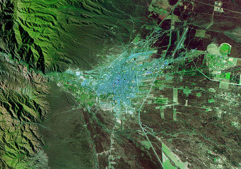 Imagen satelital de la ciudad de Tucumán, Argentina