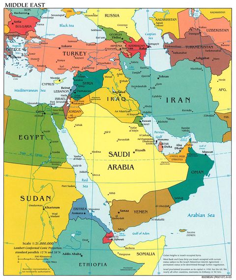 Middle East Political Map 