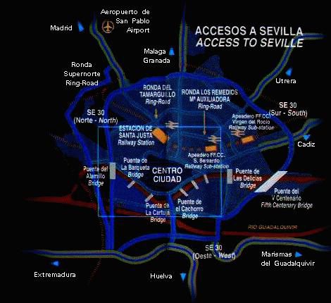 Access to Seville, Spain