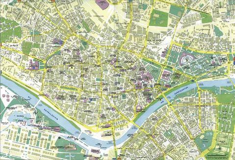 Sevilla map, Spain