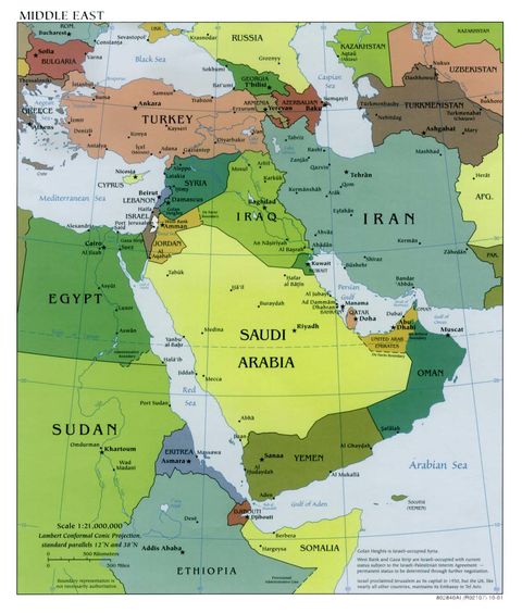 Middle East Political Map 