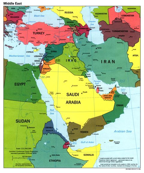 Middle East Political Map 