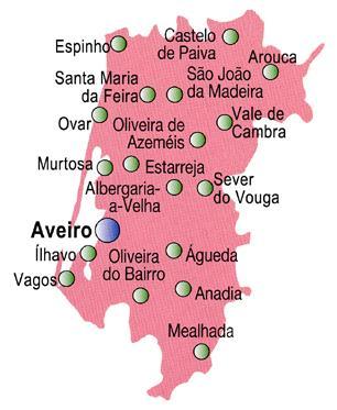 Mapa del distrito de Aveiro