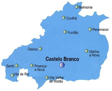 Mapa del distrito de Castelo Branco