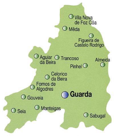 Guarda District Map, Portugal Guarda District Map, Portugal