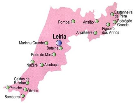 Leiria District Map, Portugal Leiria District Map, Portugal