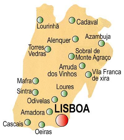 Mapa del distrito de Lisboa