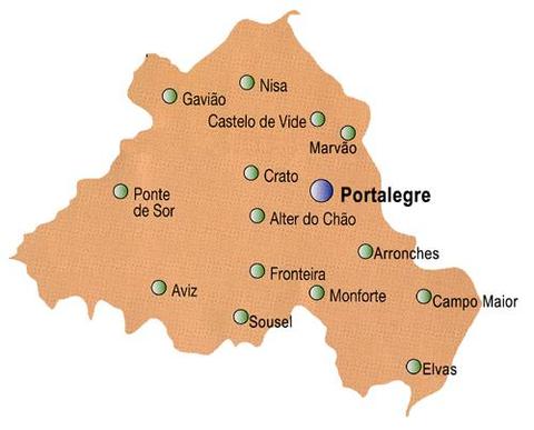 Mapa del distrito de Portalegre