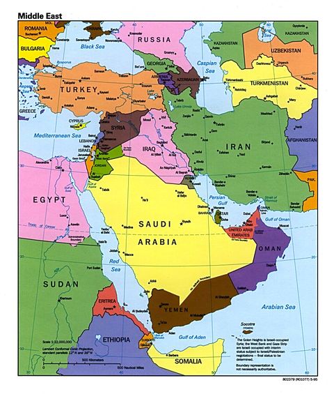 Middle East Political Map 