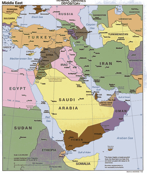 Middle East Political Map 