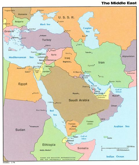 Middle East Political Map 