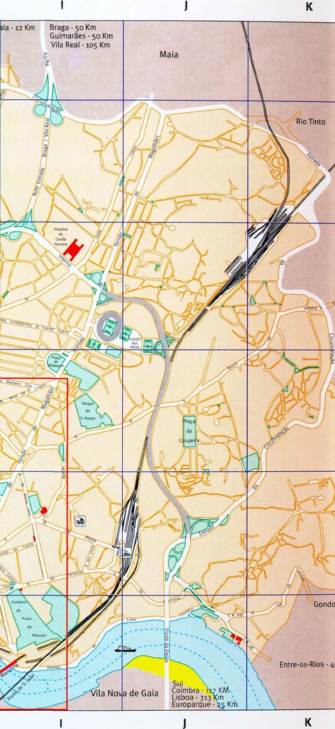 Western Porto Map, Portugal