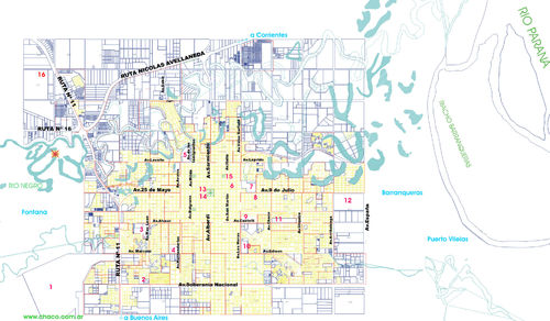 Mapa de Resistencia, Chaco, Argentina