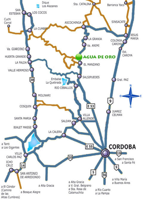 Location map of Agua de Oro, department of Colón