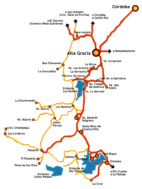 Location map of Alta Gracia city