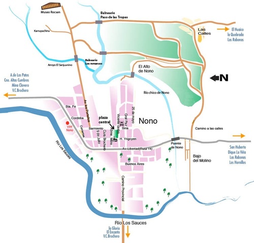 Mapa de Nono, Córdoba, Argentina