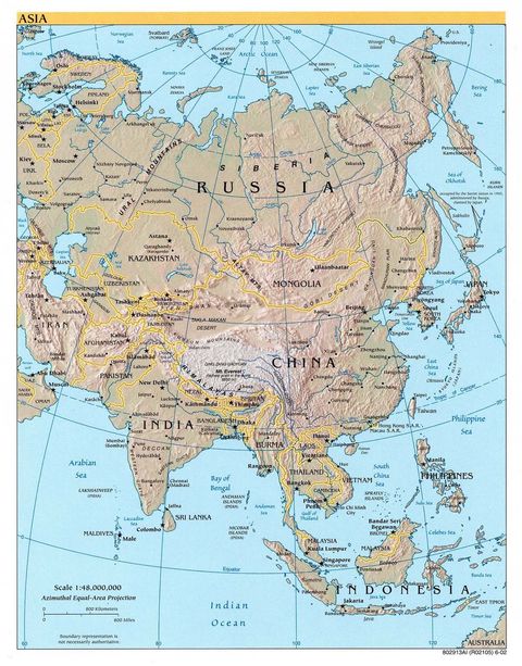 Asia Topography 