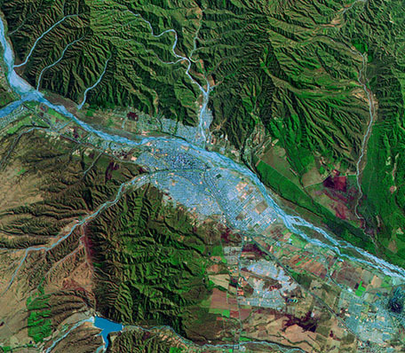 Imagen satelital de San Salvador de Jujuy, Argentina