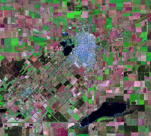 Imagen satelital de Santa Rosa, La Pampa, Argentina