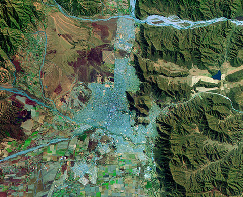 Satellite image of the city of Salta, Argentina