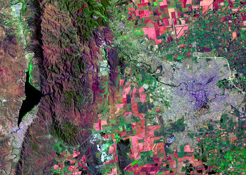 Imagen satelital de la ciudad de Córdoba, Argentina