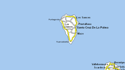 Mapa de carreteras de la Isla La Palma