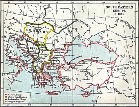 South Eastern Europe Map 1000 A.D.