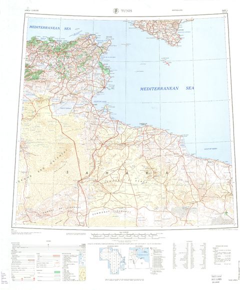 Hoja Túnez del Mapa Topográfico de África
