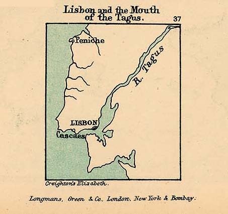 Mapa de Lisboa y de la Desembocadura del Tajo