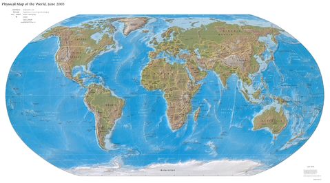 World physical map 