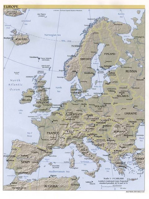 Mapa de Relieve de Europa 