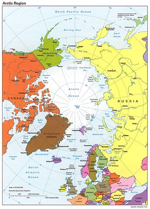 Arctic political map 
