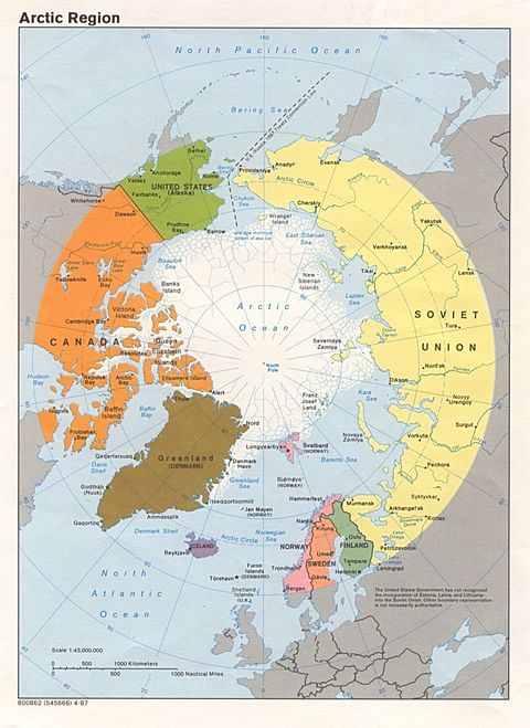 Arctic political map 