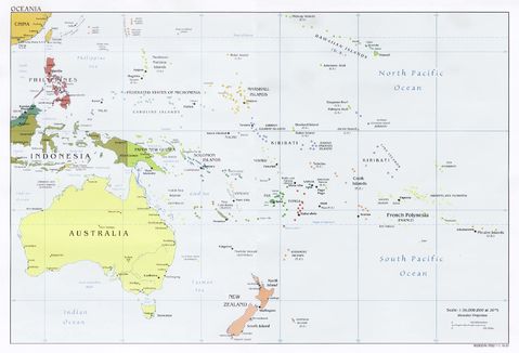 Oceania political map 