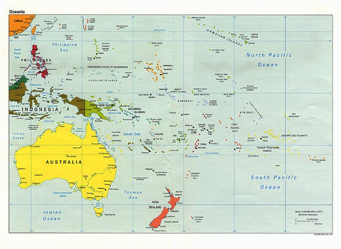 Oceania political map 