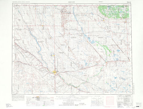 Area around Minot in the United States
